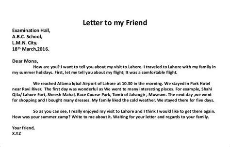 write  personal letter  examples examples