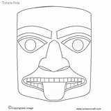 Totem Pole Coloring Pages Template Poles Printable Drawing Native Templates American Kids Wolf Animal Sketch Animals Faces Clipart Mask Print sketch template