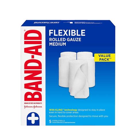 flexible rolled gauze medium  pack  rolls band aid