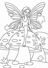 Fairy Coloring Pages Printable Mushroom Cute Beautiful Barbie Wonder sketch template