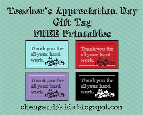 cheng   kids teachers appreciation day gift tag  printable