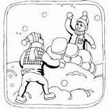 Coloring Snowball Fight Getcolorings Pages Printable sketch template