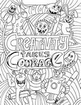 Coloring Creativity Sheet Courage Takes sketch template