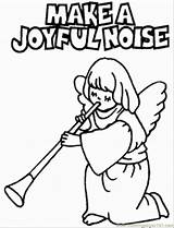 Coloring Pages Trumpet Angel Printable Popular sketch template
