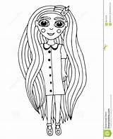 Crone Portrait Hair Long Beautiful Girl sketch template