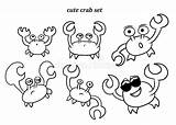 Linework Crabbing Crab Kids sketch template