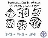 Dice Polyhedral D4 Svg D10 D12 D20 D6 D8 sketch template