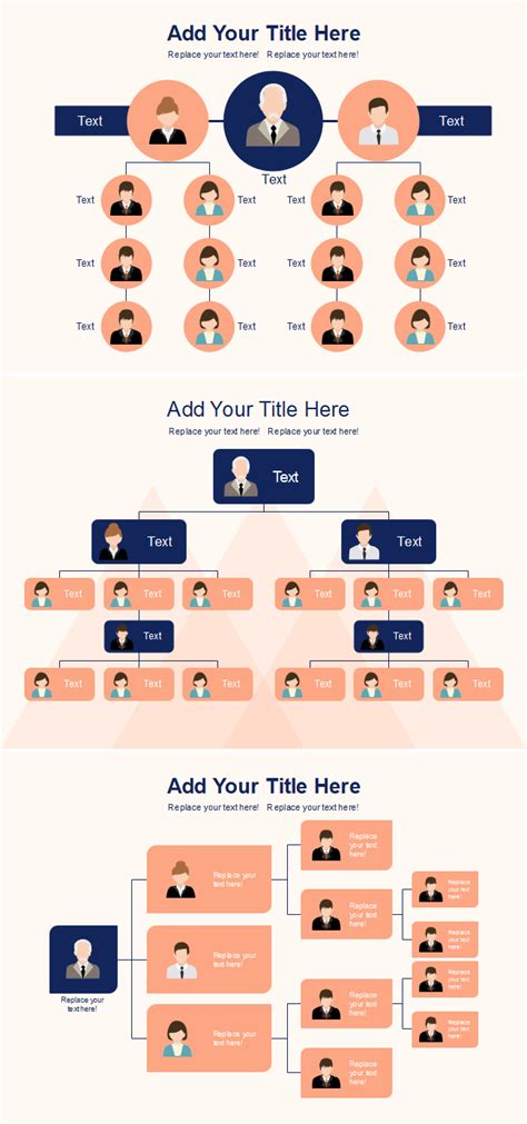 free creative orange org chart templates