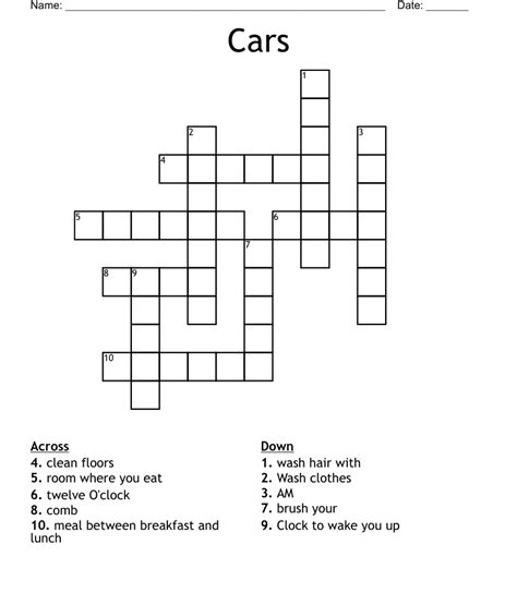 cars crossword wordmint