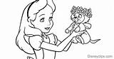 Alice Coloring Wonderland Pages Disneyclips sketch template