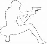 Spy Girl Outline Silhouette Silhouettes Coloring Pages sketch template