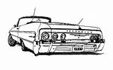 Lowrider Coloring Pages Car Drawings Impala Drawing Cars Low Rider Chicano Stencil 64 Chevy Color Pencil Custom Online Books Vintage sketch template