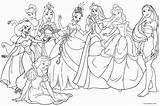 Coloring Disney Princesses Pages Together Getdrawings sketch template