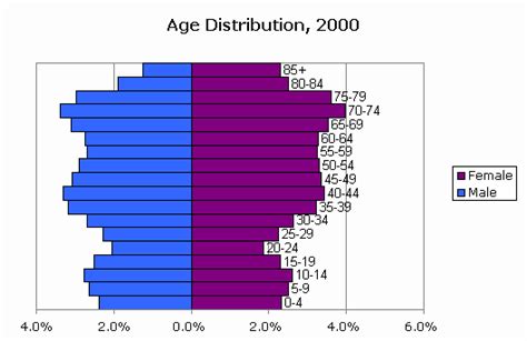 censusscope population pyramid and age distribution statistics