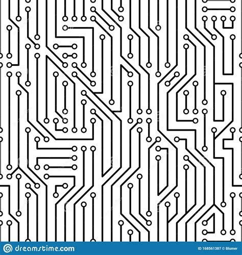 simple black vector abstract circuit board pattern stock vector