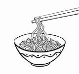 Noodle Tallarines Cuenco Ciotola Bacchette Palillo Chopstick Vettori sketch template