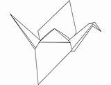 Coloring Origami Crane Pages Printable Paper Drawing Categories sketch template
