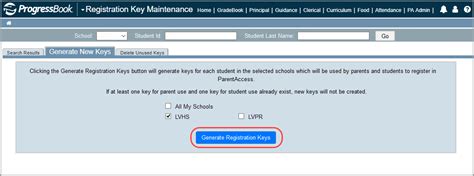 generate registration keys  school