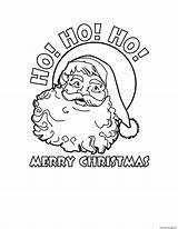 Ho Christmas Merry Coloring Santa Claus Pages Printable Color sketch template