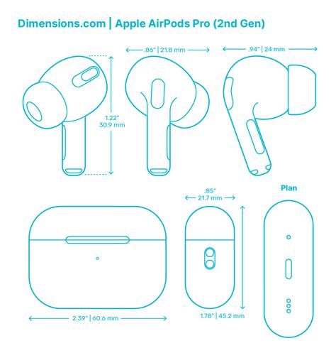 apple airpods pro  gen dimensions drawings dimensionscom