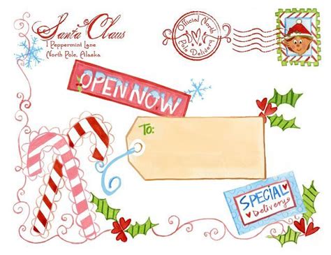 printable santa envelopes north pole  north pole envelope