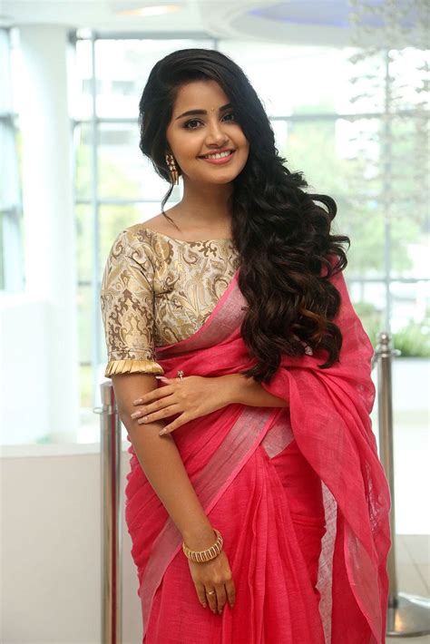 Anupama Parameswaran In Red Saree Photos In Cute Blouse