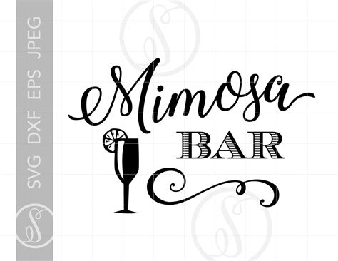svg party bar signs mimosa bar svg file mimosa svg etsy