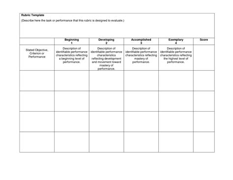 editable rubric templates word format template lab