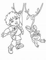 Diego Coloring Pages Print Printable Dora Kids Go Monkey Bestcoloringpagesforkids Explorer Gabriel Color Swinging Cartoon Sheets Getcolorings Choose Board Munkey sketch template