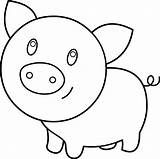 Pig Cute Coloring Pages Clip Clipart Baby Face Printable Book Pen sketch template