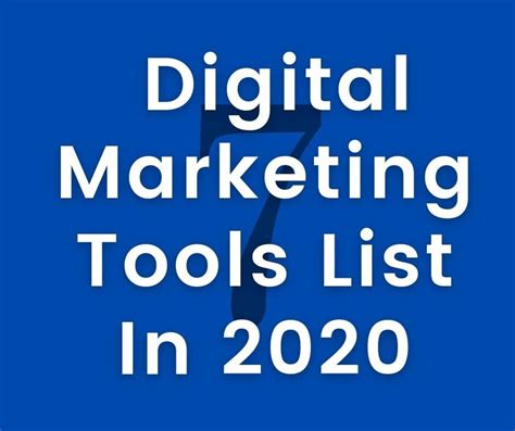 digital marketing tools list