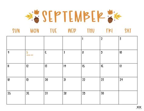 september  calendar  printable  grid lines designed