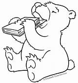 Bear Eating Coloring Book Tuesday sketch template