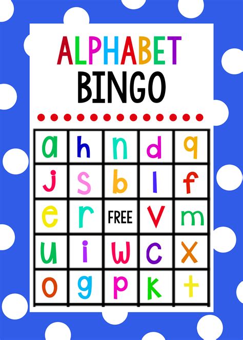 printable alphabet bingo cards  printable