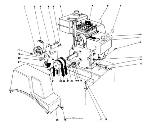 toro   snowthrower  sn   parts diagram  engine assembly