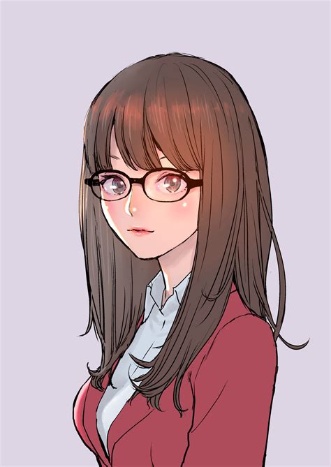 pin by w a rarcher on glasses r kuwaii girls with glasses art anime