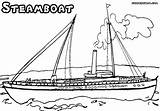 Steamboat Steamship Colorings sketch template