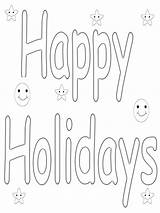 Holidays Coloring Happy Pages Print Printable sketch template