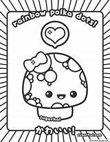 Kawaii Coloring Pages Cute Food Printable Print Sheets Sugarhai Polka Colouring Kids Adults Book Color Mushroom Kawai Rainbow Dot Super sketch template