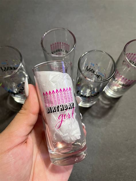 Shot Glasses Personalized For Birthday Girl Or Bachelorette Etsy