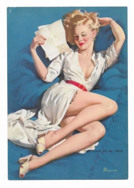 Vintage And Original 1940s 50s Pin Up Of “too Good To Be True” By Gil