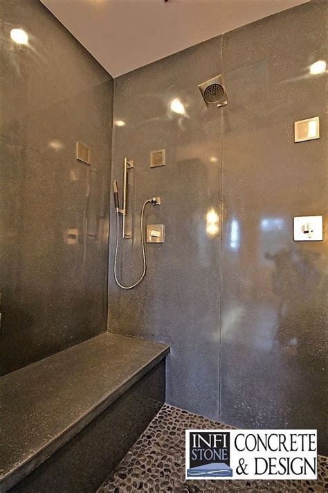 handmade concrete shower stall  infistone concrete design custommadecom
