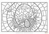 Coloring Glass Stained Easter Pages Eggs Supercoloring Printable Religious sketch template