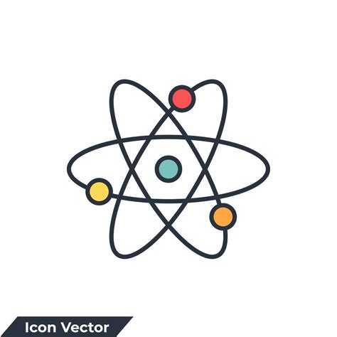 physics icon logo vector illustration quantum atom symbol template  graphic  web design