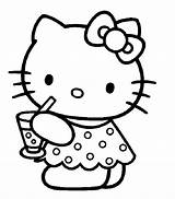 Hello Kitty Coloring Kids Pages Simple sketch template