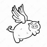 Pig Flying Vector Drawing Getdrawings sketch template