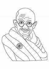Gandhi Mahatma Jayanti Bestcoloringpages Mahathma sketch template