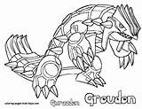 Coloring Groudon Mega Pages Pokemon sketch template