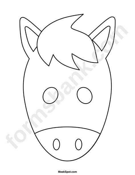 horse mask template  color printable