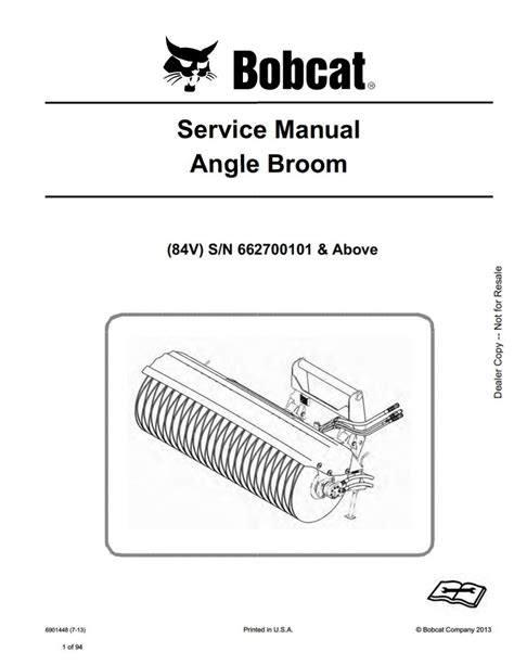 bobcat  angle broom service repair manual sn